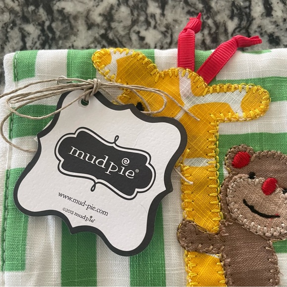 NWT Mud Pie Giraffe & Monkey Burp Cloth - Picture 5 of 7